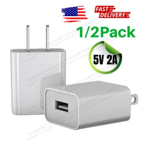 1-2Pack NEW 5V 2A USB Wall Charger Power Adapter Plug Supply Charging Phone Lot - Picture 1 of 10