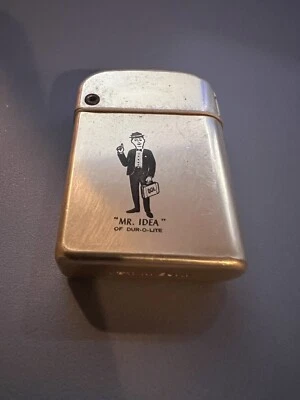 Vintage Dur-O-Lite Advertising Lighter For fur-O-Lite Gold Tone RARE - Image 1 of 4