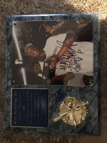 Ken Griffey Jr 8"x10" Signed Photo Plaque w/ COA Cover