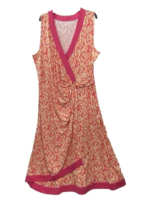 Lands' End Womans Multicolor Plus Size 2X Maxi Dress Sleeveless Faux Wrap V-Neck - Image 1 of 4