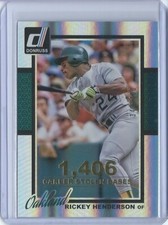2014 Panini Donruss Baseball Rickey Henderson Career Stat Line /400 Stolen Bases