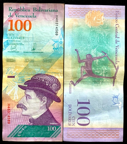 VENEZUELA 100 Bolivares 2018 Circulated Fine World Paper Money Cover