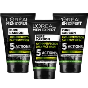 3 x L'oreal Men Expert Pure Charcoal Wash 100ml - Picture 1 of 4