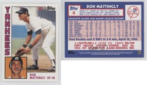 2010 Topps The Cards Your Mom Threw Out Original Back Don Mattingly #8
