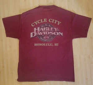 Vintage Harley Davidson Herren Tshirt Gr. Large rot Honolulu Hawaii USA FEHLER 424130 - Bild 1 von 16