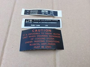 MGB, MGC Heizbox und Lüfter Motor Aufkleber Etikett MGB Triumph Mini austin Bd5-g2 - Bild 1 von 1