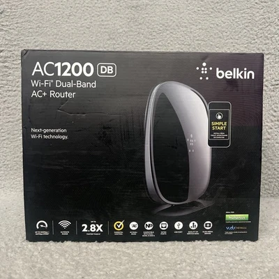 NIB Belkin AC1200 Wi-Fi Router Dual Band Gigabit F9K1113V4 AC+ 802.11ac - Image 1 of 4