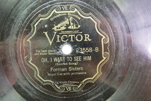 Forman Sisters - VICTOR 23558 - I Want To See Him & Let Me Rest - Imagen 1 de 4