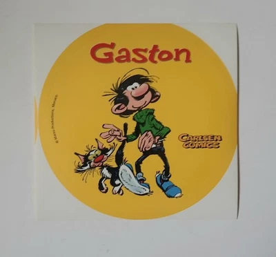 ADESIVO PUBBLICITARIO GASTON con gatto | Carlsen Comics anni 80 | PB2826