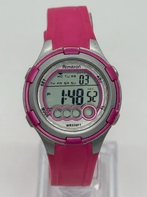 Armitron Silver/Pink Digital Watch 45/7053 Pink Band - image 1 of 4