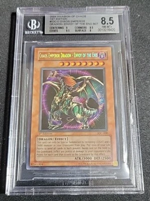 Yugioh Chaos Emperor Dragon Envoy of the End IOC-000 1st Ed SCR Beckett 8.5 BGS - Image 1 of 3