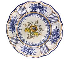 Vintage Talavera Espana Folk Art Pottery Hand Painted Signed 10" Wall Art Plate