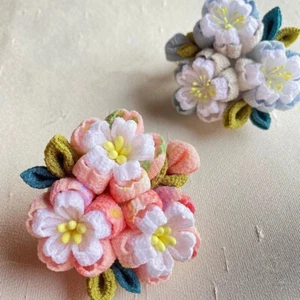 Handmade Sakura Hair Clip Kanzashi Tsumami Kimono Yukata Outfit Flowerclip Pink - Picture 1 of 5