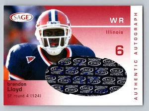 Brandon Lloyd 2003 SAGE Rookie Auto Red /779 #A26 Illinois Fighting Illini - Bild 1 von 2