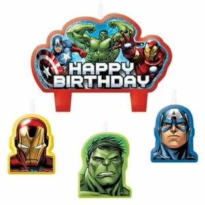 Marvel Avengers Party Supplies 4pc Birthday Candle set Cake - Picture 1 of 1