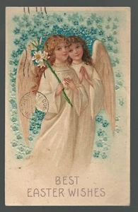 Postcard Easter Angles Four Corners Pennsylvania to Heart Lake via Montrose 1908 - Picture 1 of 3