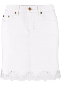 TRAUMHAFTER JEANS ROCK IN WEIß MIT LOCHSPITZE IM SUPER DESIGN GR.40 NEU  (5822) - Bild 1 von 1