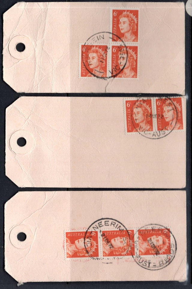 Etiqueta postal QEII años 70 etiqueta Australia x 3 REF: TG22 Foto 1 de 1