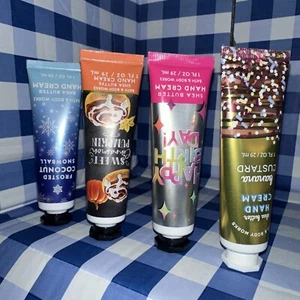 4 Bath & Body Works Hand Creams, Banana Custard, Pumpkin, Coconut, HappyBirthday - Picture 1 of 2