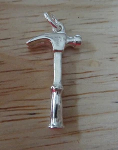 3D 12x22 Fancy Claw Hammer Tool Equipment Sterling Silver Charm! - Picture 1 of 3