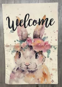 Bandiera Welcome Garden 12,5 x 19 coniglietto primaverile Pasqua verticale 2 lati multicolore - Foto 1 di 5
