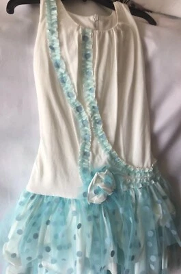 Vestido Isobella and Chloe Niñas Lunares Volantes Cintura Caída Talla 5-Nuevo Foto 1 de 4