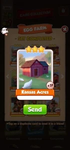 Coin Master Card Kansas Acres (dal set fattoria delle uova) - Foto 1 di 1