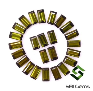4x2 mm Natural Green Tourmaline Baguette Cut Lot 25 Pcs 3.00 CTS Loose Gemstones - Picture 1 of 5
