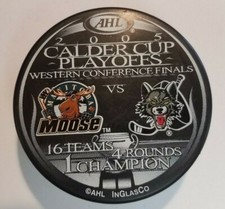 MANITOBA MOOSE vs CHICAGO WOLVES puck 2005 Conference Finals Playoffs AHL ihl