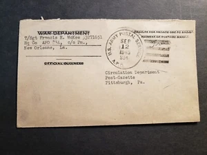 APO 834 QUARRY HEIGHTS, CANAL ZONE 195 WWII Army Cover Soldier's Mail - Picture 1 of 2