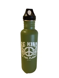Victoria's Secret Pink Klean Kanteen Green "Be Kind To The Planet" Cup 22oz READ - Picture 1 of 15