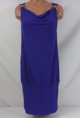 Sauvage Slinky Gold Chain Accent Coverup Dress Purple Med & Lg 1647L - Image 1 of 2