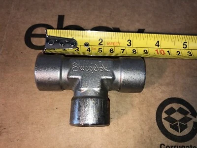 1- ss Swagelok Stainless Steel Pipe Tee Fitting, 1/2" Female NPT, SS-8-T - Image 1 of 4