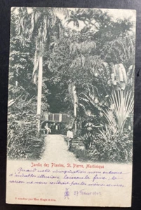 1902 Le Havre France RPPC postcard Cover Plants Garden St Pierre Martinique - Picture 1 of 2
