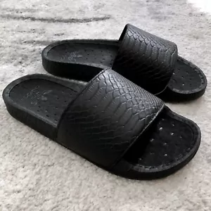 Adidas Adilette LEATHER SNAKESKIN UltraBoost Slide SOLD OUT Black FV6422 M 6 W 7 - Picture 1 of 10