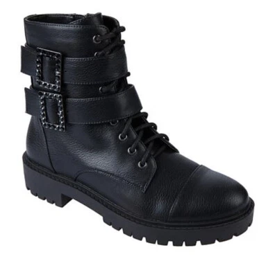 Jessica Simpson Boot KERINA Botas de Combate con Cordones Bota NEGRAS 8 M PRECIO DE VENTA SUGERIDO POR EL FABRICANTE $129 Foto 1 de 4
