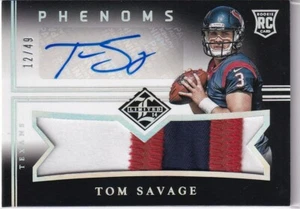 TOM SAVAGE 2014 Limited Silver Spotlight Jersey Auto #162B RC 12/49 Texans - Picture 1 of 2
