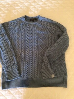 Men's RAG & BONE Blue  Cable-knit Cotton Crewneck Sweater Sz M - Image 1 of 4