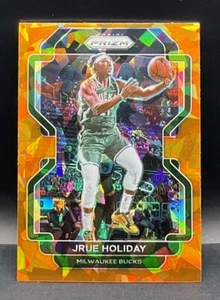 2021-22 Panini Prizm ORANGE Cracked Ice Jrue Holiday #8 Bucks - Picture 1 of 2