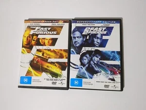 THE FAST AND THE FURIOUS 1&2 Movie SUPERCHARGED EDITION DVD R4 PAL Free Post - Picture 1 of 4
