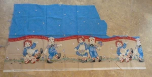 RARE!! Vintage RAGGEDY ANN ANDY CLASSIC BORDER Fabric 25" x 33" + extra border - Picture 1 of 8
