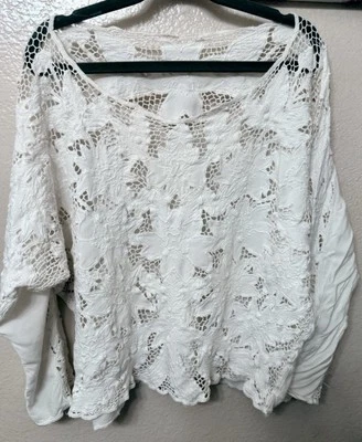 Camisa De Colección Fredrick’s Of Hollywood Blanco Encaje Algodón Lino. Sexy red años 90 Y2K Foto 1 de 4