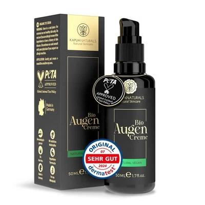 KAPUA NATURALS BIO Augencreme • 50 ml • Regenerierende Anti-Age Augenpflege hochdosiert • Augen