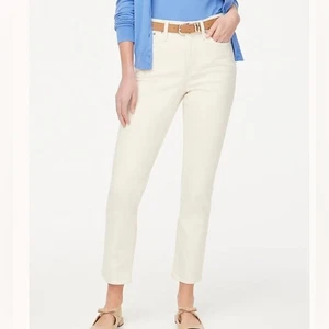 J. Crew Neu mit Etikett Essential Straight All-Day Stretch Damenjeans in Ecru Gr. 34T Tall - Bild 1 von 12