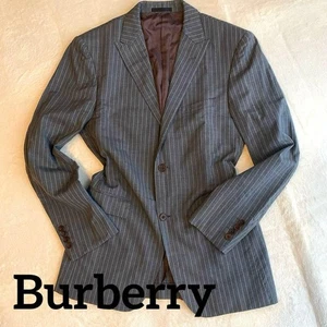 Burberry Black Label Striped Wool Jacket Gray Size 42R XL #EK BBB - Picture 1 of 10