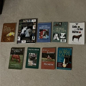 9 Horse Care Related Book Lot Anatomy Medicine Colic Tips Equus PlsCDesc - Picture 1 of 21