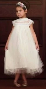 Trish Skully Sz 14 Ivory Lace Layered Tulle Dress Portrait Special Occasion LN - Picture 1 of 12