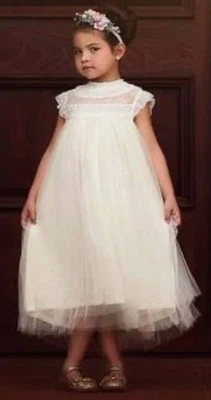 Trish Skully Sz 14 Ivory Lace Layered Tulle Dress Portrait Special Occasion LN - Image 1 of 4