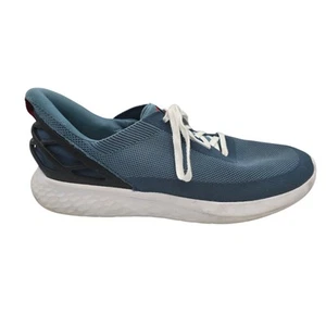 Kizik Athen Schuhe Herren 15 Tiefsee Blau Weiß Freihändig Strick Komfort Turnschuhe - Bild 1 von 12