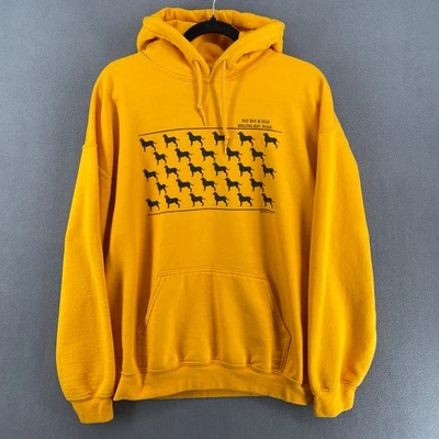 Bay Hay and Feed Rolling Bay Perro Gráfico Sudadera con Capucha L Amarillo Bainbridge Washington Foto 1 de 4